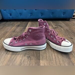 Converse CTAS Platform Lift OX Shadowberry Suede Leather Women's 572229C Spring
